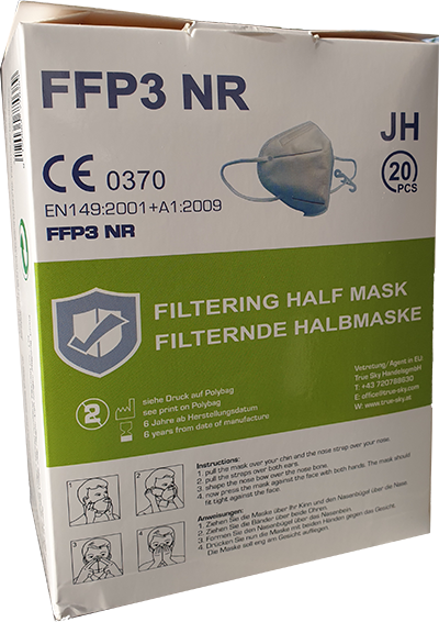 FFP3 NR Filternde Halbmaske mit CE 0370 Zertifikat